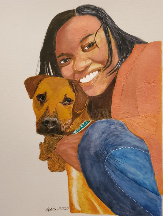 Young Lady with Puppy