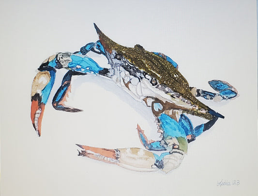 Blue Crab Giclee Print of Watercolor Painting